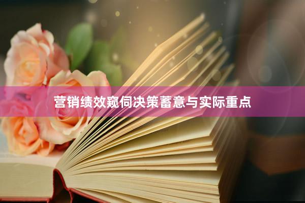 营销绩效窥伺决策蓄意与实际重点